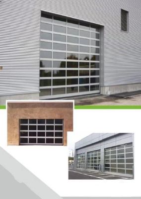 Przezroczyste drzwi garażowe 220/230 V, nowoczesna aluminiowa brama garażowa Solidna konstrukcja