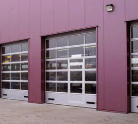 Wodoszczelność Przezroczyste drzwi garażowe klasy 3, szklane bramy segmentowe