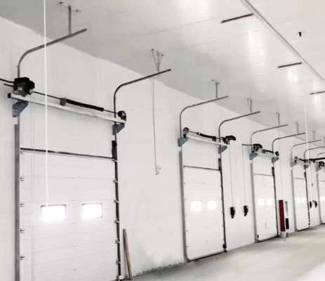 Zamówione izolowane drzwi garażowe sekcjonalne do przemysłowych paneli kanapkowych