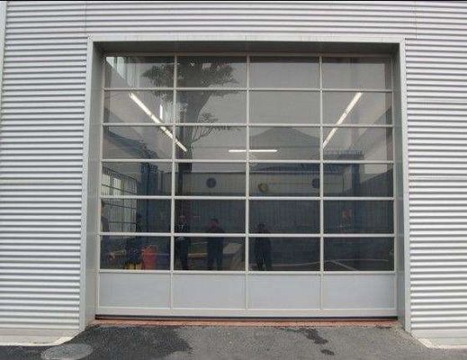 Wodoodporne przemysłowe szklane bramy garażowe Aluminiowa brama segmentowa Brama górna