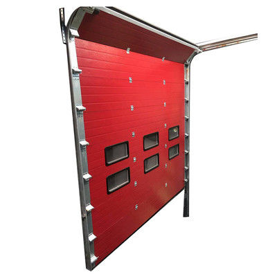 50-milimetrowa przemysłowa brama segmentowa 3000x4000 Automatyczna kanapka ze stali powlekanej w kolorze czerwonym