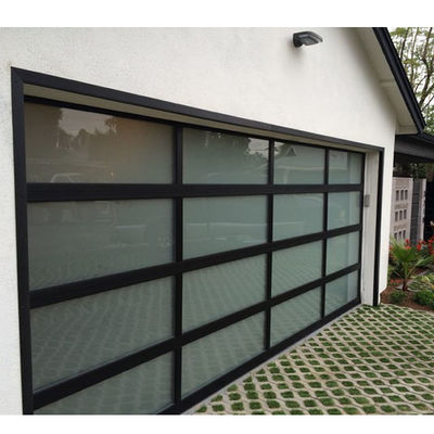 Izolowane szklane drzwi garażowe odporne na wiatr, aluminiowa nowoczesna automatyczna sekcja bezpieczeństwa