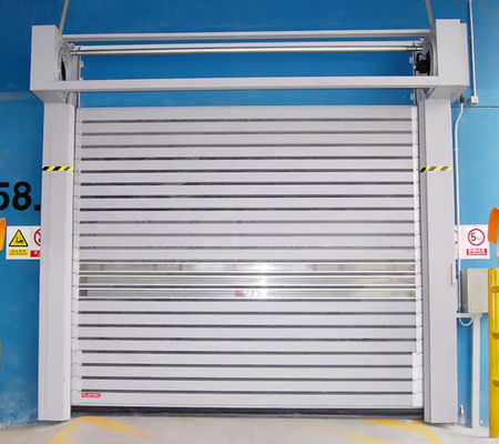 PLC sterowane prędkością Spiral Door Aluminium Alloy Budowa 0,8m/s Prędkość otwarcia Metal Industrial Roll Up Door