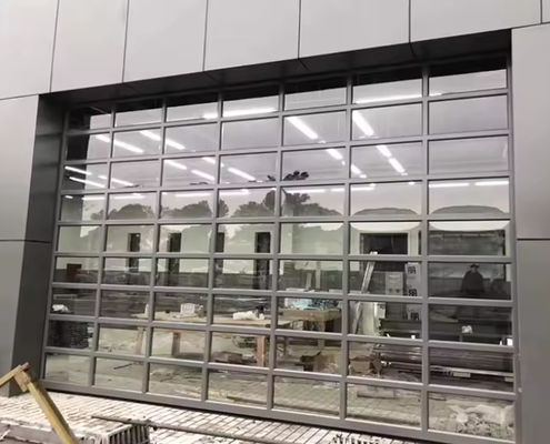 Nowoczesne drzwi sekcjonalne z aluminium w różnych kolorach z podwójnym szybą 9x8 9x7 16x7