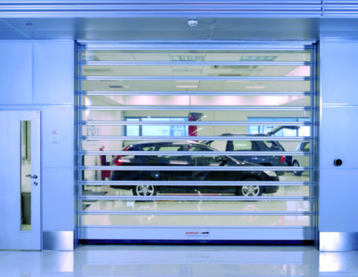 Zindywidualizowane aluminium przezroczyste drzwi spiralne o dużej prędkości Wydajność bezpieczeństwa Odporność na wiatr ≤2,0KN/m2