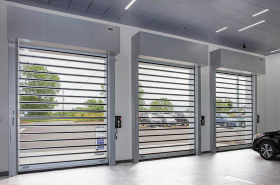 Aluminiowe przezroczyste szybkie drzwi spiralne Efektywność bezpieczeństwa