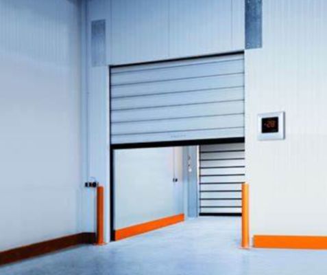 Kolor bezpieczeństwa Dostosowane rolowane drzwi aluminiowe Szybkie drzwi spiralne Bezpieczeństwo i wydajność dla przepuszczalności powietrza ≤2,0 m3/m2.s