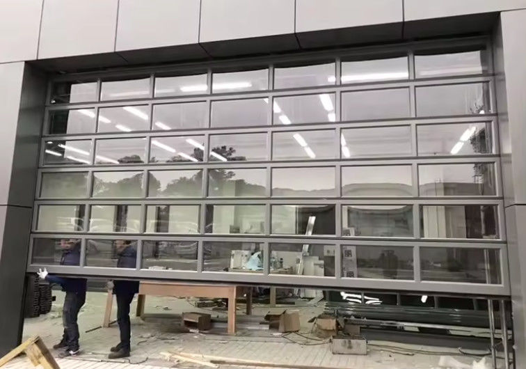 Bezpieczeństwo Aluminiowe drzwi sekcjonalne z podwójnym szybą w różnych kolorach